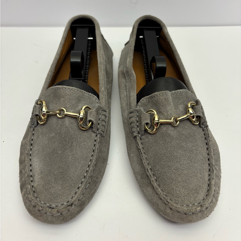 Boemos Gray Suede Women’s Horsebit Loafers, SZ 38 EU, box 35